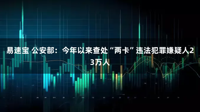 易速宝 公安部：今年以来查处“两卡”违法犯罪嫌疑人23万人